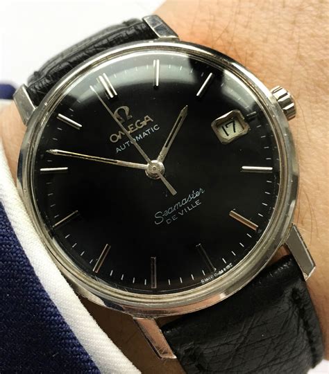 omega seamaster deville black replica|omega seamaster deville 1960s.